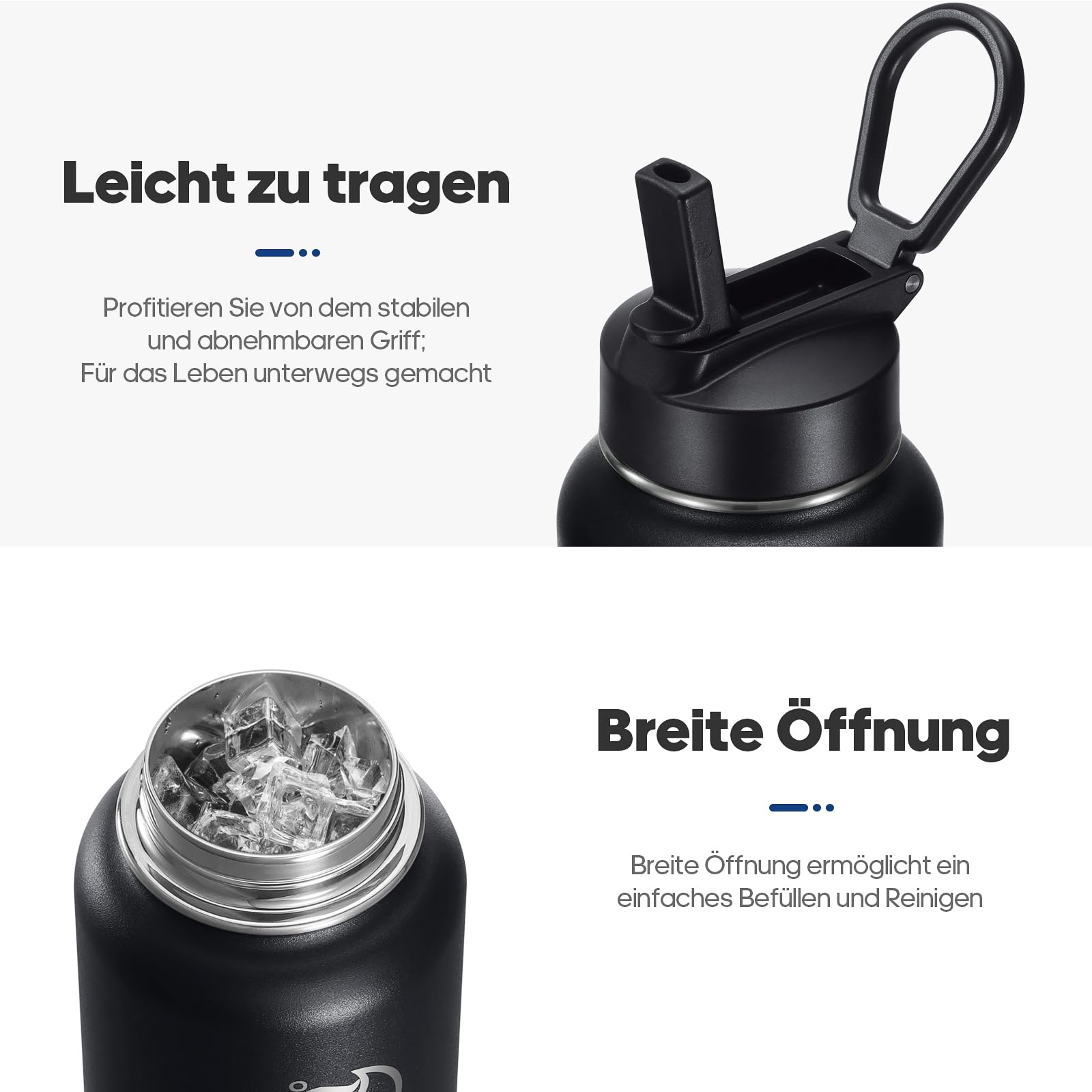 Botella Agua Acero Inoxidable 500ml/750ml/1L, Botella Térmica Isotérmica con Pajita y Boquilla, Cantimplora Acero Inoxidable para Gimnasio, Deporte, Viaje, Termo Agua Reutilizable 24h Frío/12h Calor – para oposiciones – Material de estudio – OpoMarket