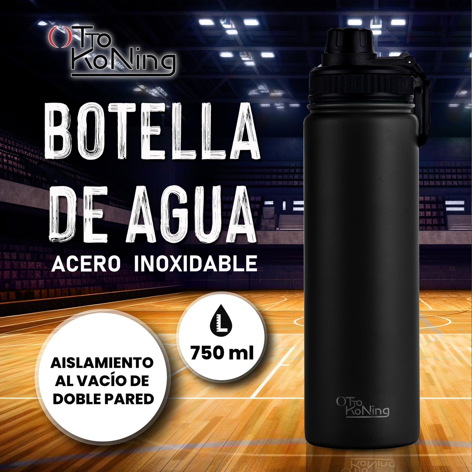 Botella de Agua Acero Inoxidable 750ml - Botella Térmica de Doble Pared Aislada al Vacío, Ligera y Fácil de Llevar, Mantiene la Bebida Fría 16h y Caliente 10h. A Prueba de Fugas. Libre BPA – para oposiciones – Material de estudio – OpoMarket