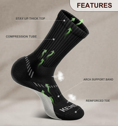 BULLIANT Calcetines Hombre 6 Pares, Calcetines Antiampollas Deporte Compresivos Senderismo Medias Futbol,Transpirable con Suela Totalmente Acolchada(6Pares - Negro2643 - 43 - 46) – Ropa para oposiciones – Material de estudio – OpoMarket