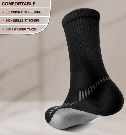 BULLIANT Calcetines Hombre 6 Pares, Calcetines Antiampollas Deporte Compresivos Senderismo Medias Futbol,Transpirable con Suela Totalmente Acolchada(6Pares - Negro2643 - 43 - 46) – Ropa para oposiciones – Material de estudio – OpoMarket