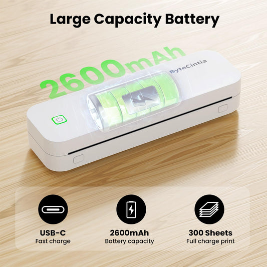 ByteCintia A4 Impresora portátil térmica, Impresora de Papel A4 Bluetooth para Oficina Móvil, Compatible con teléfonos Android e iOS y computadoras portátiles, – Ordenador personal para oposiciones – Material de estudio – OpoMarket