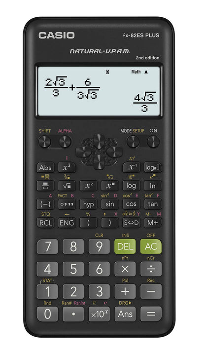 Casio FX - 82ES Plus - 2 - Calculadora científica, 252 Funciones, 11 x 77 x 162 mm Negro – para oposiciones – Material de estudio – OpoMarket