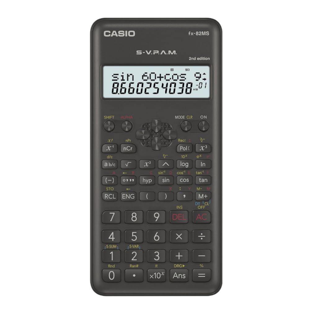 Casio FX - 82MS - 2 - S - ET - B, Calculadora Científica, 1, Gris Oscuro – para oposiciones – Material de estudio – OpoMarket