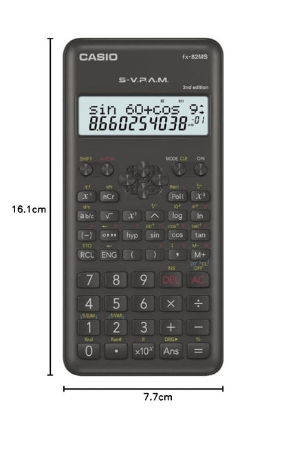 Casio FX - 82MS - 2 - S - ET - B, Calculadora Científica, 1, Gris Oscuro – para oposiciones – Material de estudio – OpoMarket