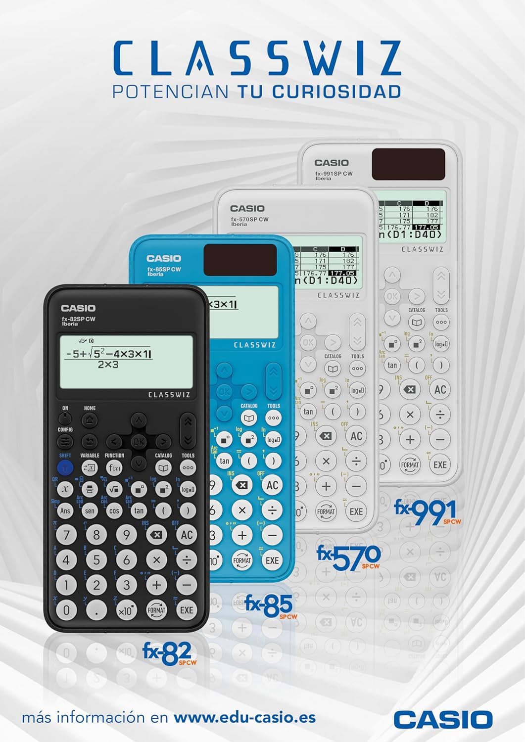 Casio FX - 82SP CW - Calculadora Científica, Recomendada para el Curriculum Español y Portugués, 5 Idiomas, más de 300 Funciones, Color Gris Oscuro – para oposiciones – Material de estudio – OpoMarket