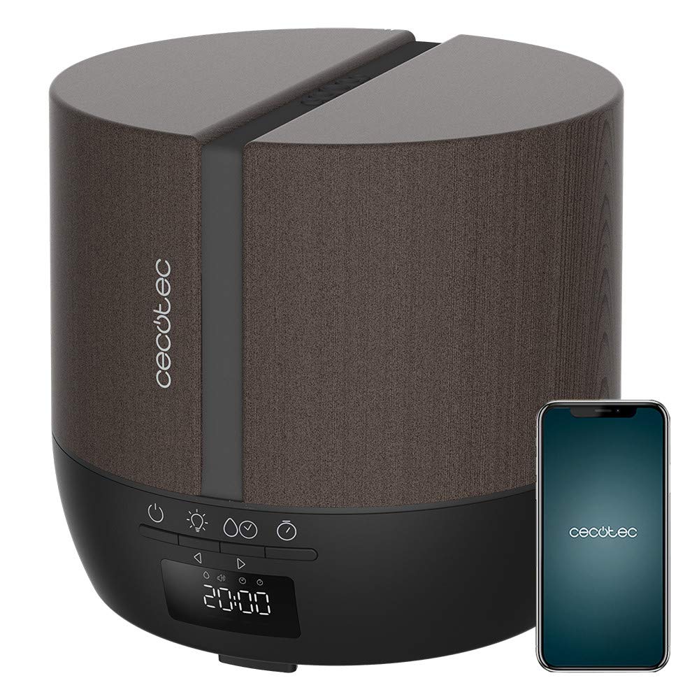 Cecotec Difusor de aromas PureAroma 550 Connected Black Woody. Capacidad 500ml, Pantalla LED, Altavoz, Control por bluetooth, App, Temporizador 12h, 3 Modos de funcionamiento, Cobertura 30m2 – para oposiciones – Material de estudio – OpoMarket