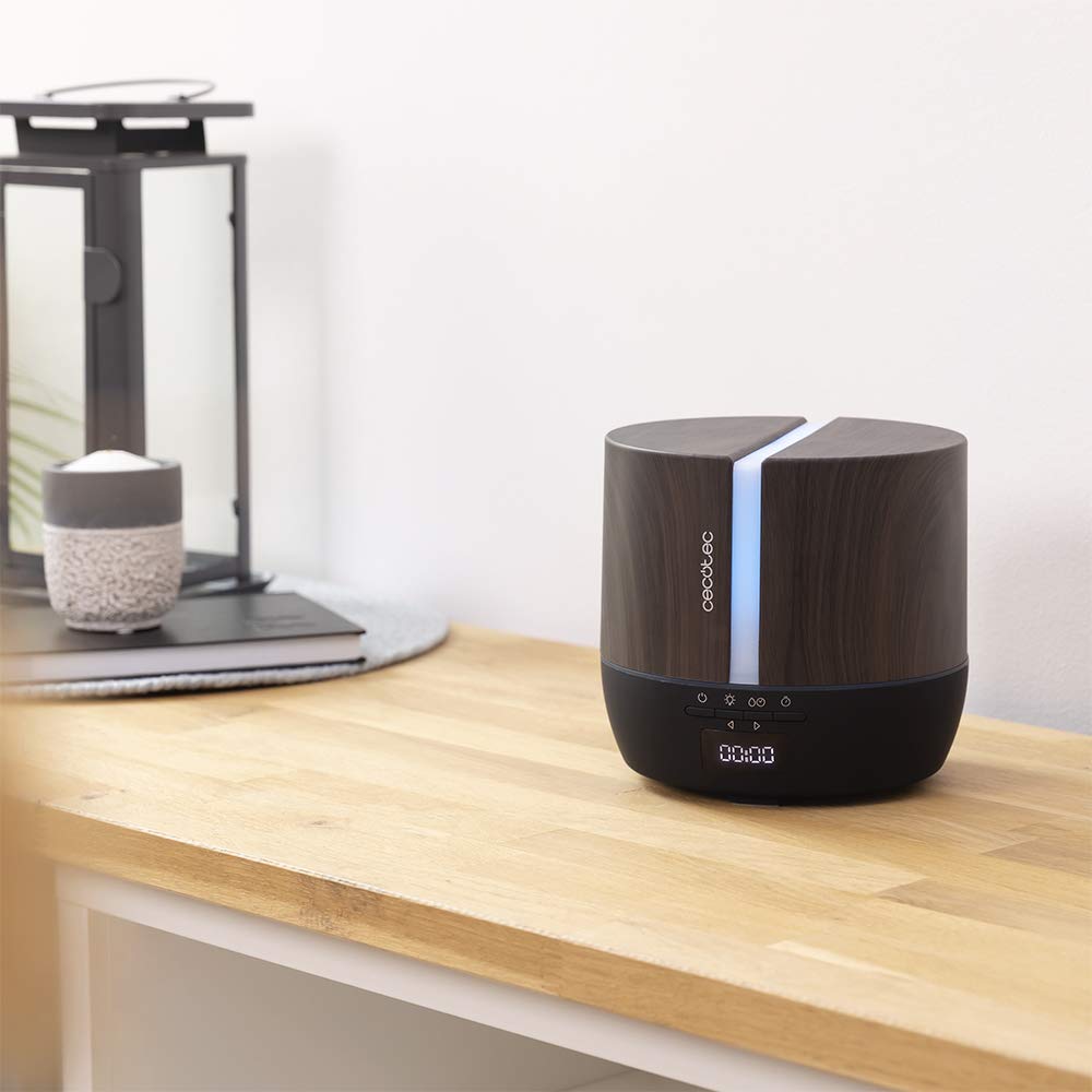 Cecotec Difusor de aromas PureAroma 550 Connected Black Woody. Capacidad 500ml, Pantalla LED, Altavoz, Control por bluetooth, App, Temporizador 12h, 3 Modos de funcionamiento, Cobertura 30m2 – para oposiciones – Material de estudio – OpoMarket