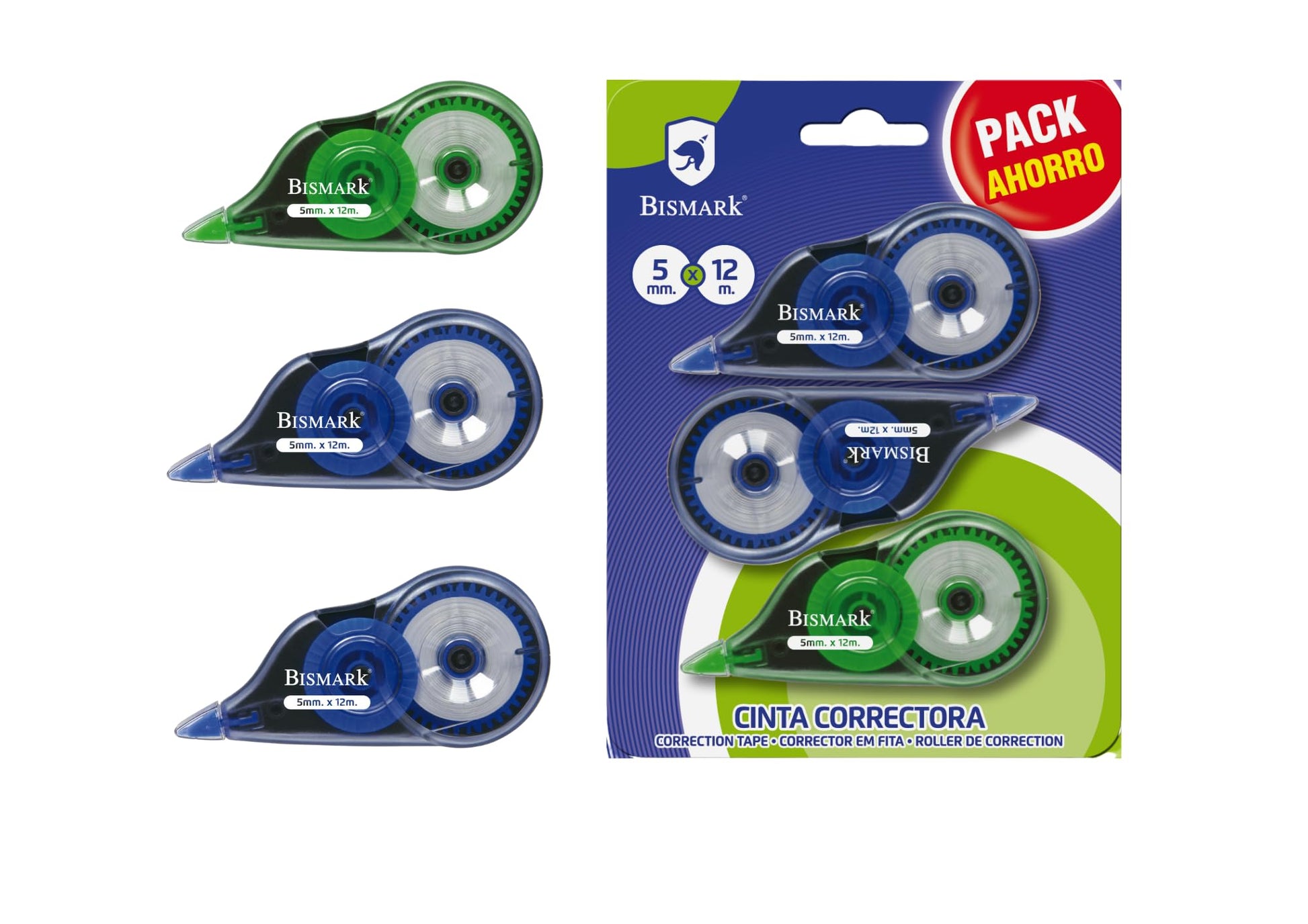 cinta correctora Bismark que no mancha el papel