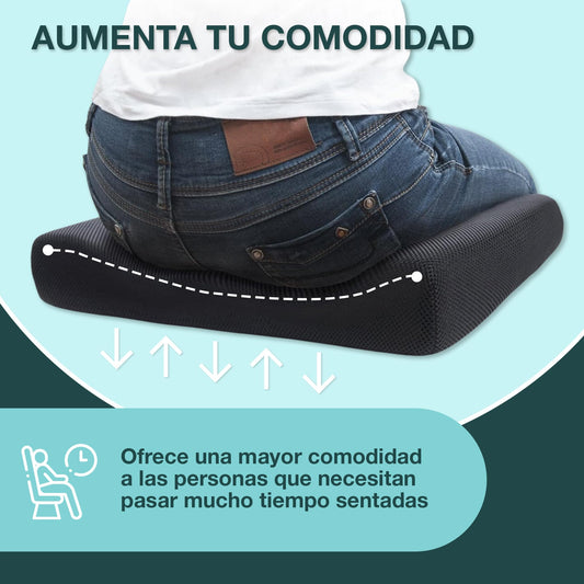 Cojín Antiescaras de Espuma Viscoelástica de Memoria para Silla de Ruedas (42x42x8cm) - Cojín Ergonómico para Silla de Oficina - Cojín Viscoelástico para Asiento de Coche – para oposiciones – Material de estudio – OpoMarket