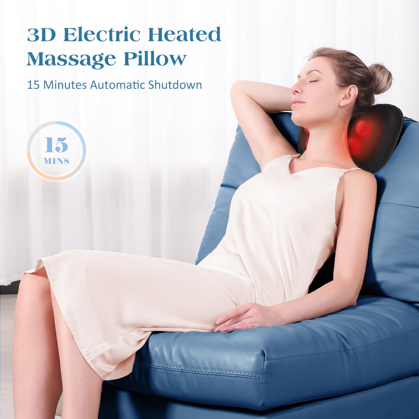 Cojín de Masaje Shiatsu Masajeador de Cuello, Hombros y Espalda, Función de Calefacción, Eléctrico Masajeador de Amasado de Tejido Giratorio 3D para Cintura, Hogar y Oficina – para oposiciones – Material de estudio – OpoMarket