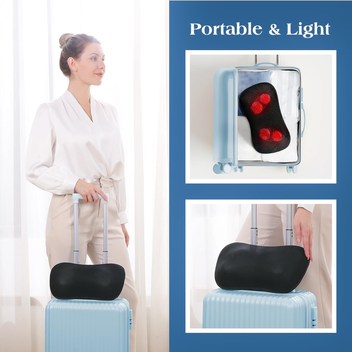 Cojín de Masaje Shiatsu Masajeador de Cuello, Hombros y Espalda, Función de Calefacción, Eléctrico Masajeador de Amasado de Tejido Giratorio 3D para Cintura, Hogar y Oficina – para oposiciones – Material de estudio – OpoMarket