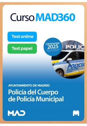 Temario policía municipal Madrid MAD360 con libros en papel