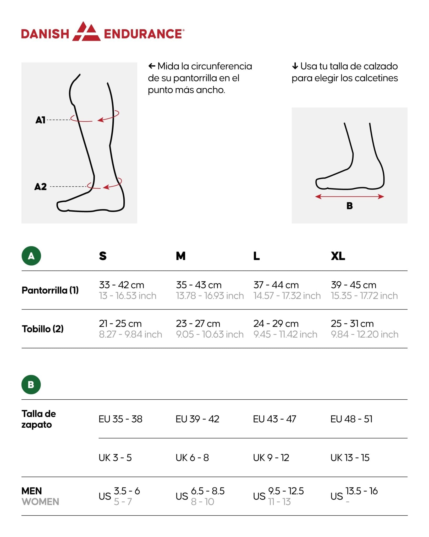 DANISH ENDURANCE Calcetines de Compresión Mujer y Hombre, 1 o 2 Pack, Negro Sólido, 39 - 42 – Ropa para oposiciones – Material de estudio – OpoMarket