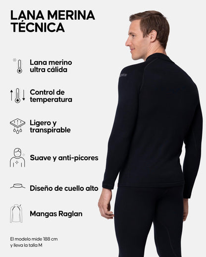 DANISH ENDURANCE Camiseta Térmica de Lana Merino para el Frío Extremo para Hombre, Negro, L – Ropa para oposiciones – Material de estudio – OpoMarket