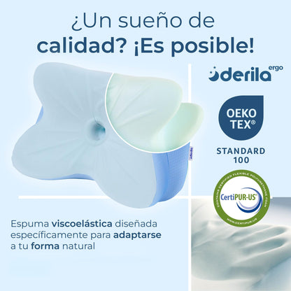Derila Ergo Almohada Cervicales y Cuello Viscoelástica, Diseño Mariposa, Mejor Calidad de Sueño y Tecnología de Enfriamiento, Dormir de Lado, Espalda y Estómago – para oposiciones – Material de estudio – OpoMarket
