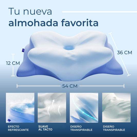 Derila Ergo Almohada Cervicales y Cuello Viscoelástica, Diseño Mariposa, Mejor Calidad de Sueño y Tecnología de Enfriamiento, Dormir de Lado, Espalda y Estómago – para oposiciones – Material de estudio – OpoMarket