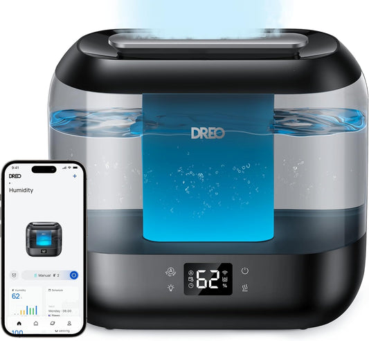 Dreo Humidificador inteligentes para dormitorio, humidificador de vapor frío de 4 litros con difusor de aceite y luz nocturna, 32 horas de autonomía, humidificadorsilenciosos para el hogar, la oficina – para oposiciones – Material de estudio – OpoMarket