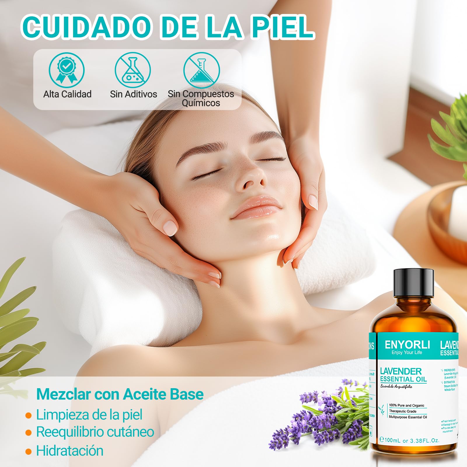 Aceite esencial de lavanda ENYORLI 100 ml botella