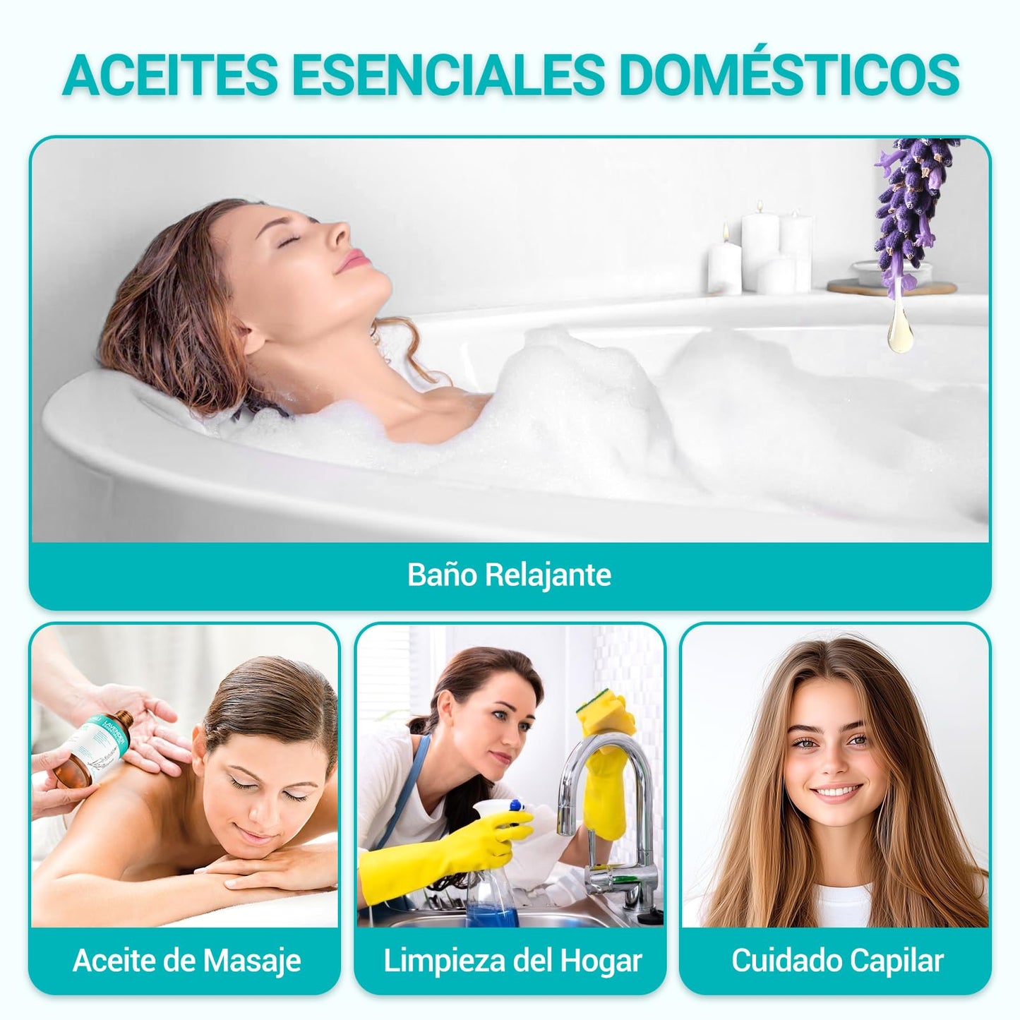 Aceite esencial de lavanda para difusor y aromaterapia