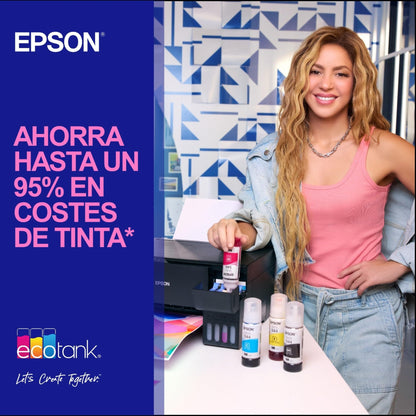 Epson Impresora multifunción EcoTank ET - 2862 A4 con depósito de Tinta, conexión Wi - Fi y hasta 3 años de Tinta incluida – Material de oficina para oposiciones – Material de estudio – OpoMarket