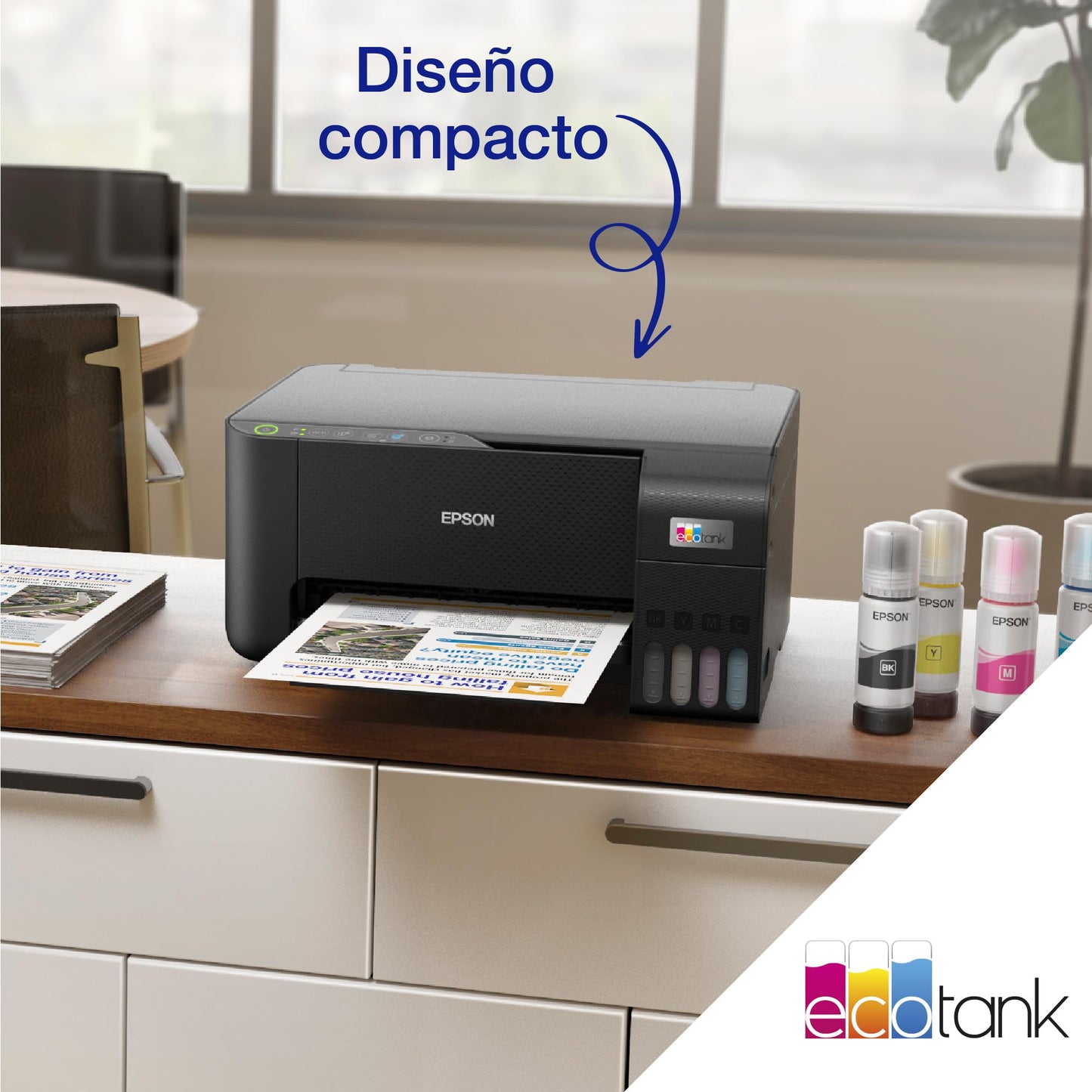 Epson Impresora multifunción EcoTank ET - 2862 A4 con depósito de Tinta, conexión Wi - Fi y hasta 3 años de Tinta incluida – Material de oficina para oposiciones – Material de estudio – OpoMarket
