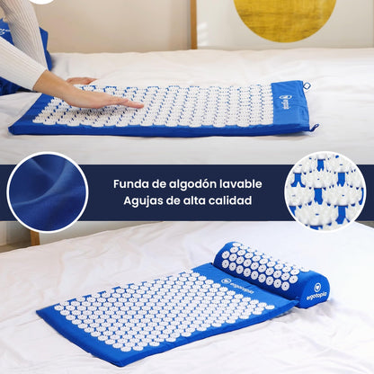 Ergotopia Esterilla de Acupresion, Alfombras Acupresion con Cojín para Masajes, Relajación y Mejorar la Circulación Sanguínea con la Acupresion Espalda, Acupresion Mat para Dolores Cervicales – para oposiciones – Material de estudio – OpoMarket