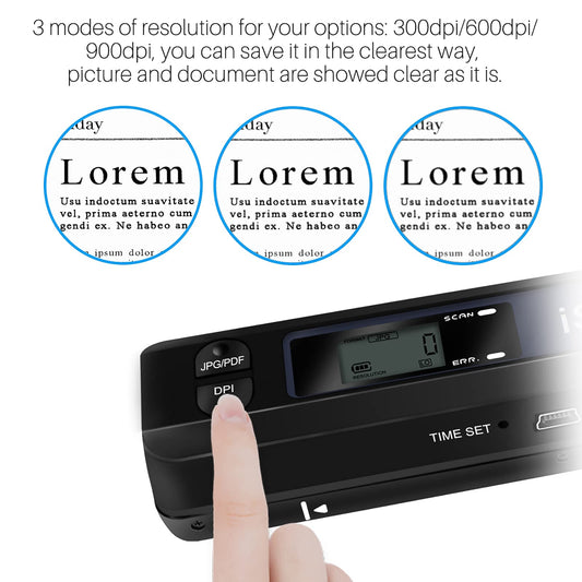 Escáner portátil de Documentos AOZBZ Portátil 900DPI Escáner de Imagen en Color USB A4 (Formato JPG/PDF Hi - Speed USB 2.0, Tarjeta Micro SD/TF de Necesidad, Pero no incluida) (Escáner + Tarjeta 16GTF) – Ordenador personal para oposiciones – Material de estudio – OpoMarket