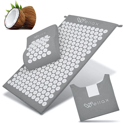 Esterilla de acupresión Wellax con almohada - alivia específicamente la tensión y promueve la circulación - la esterilla de masaje en el juego incl. almohada de acupresión y bolsa de transporte – para oposiciones – Material de estudio – OpoMarket