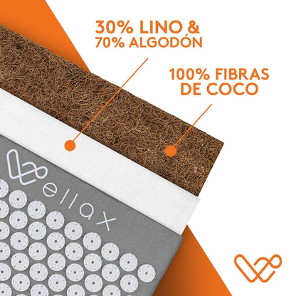 Esterilla de acupresión Wellax con almohada - alivia específicamente la tensión y promueve la circulación - la esterilla de masaje en el juego incl. almohada de acupresión y bolsa de transporte – para oposiciones – Material de estudio – OpoMarket