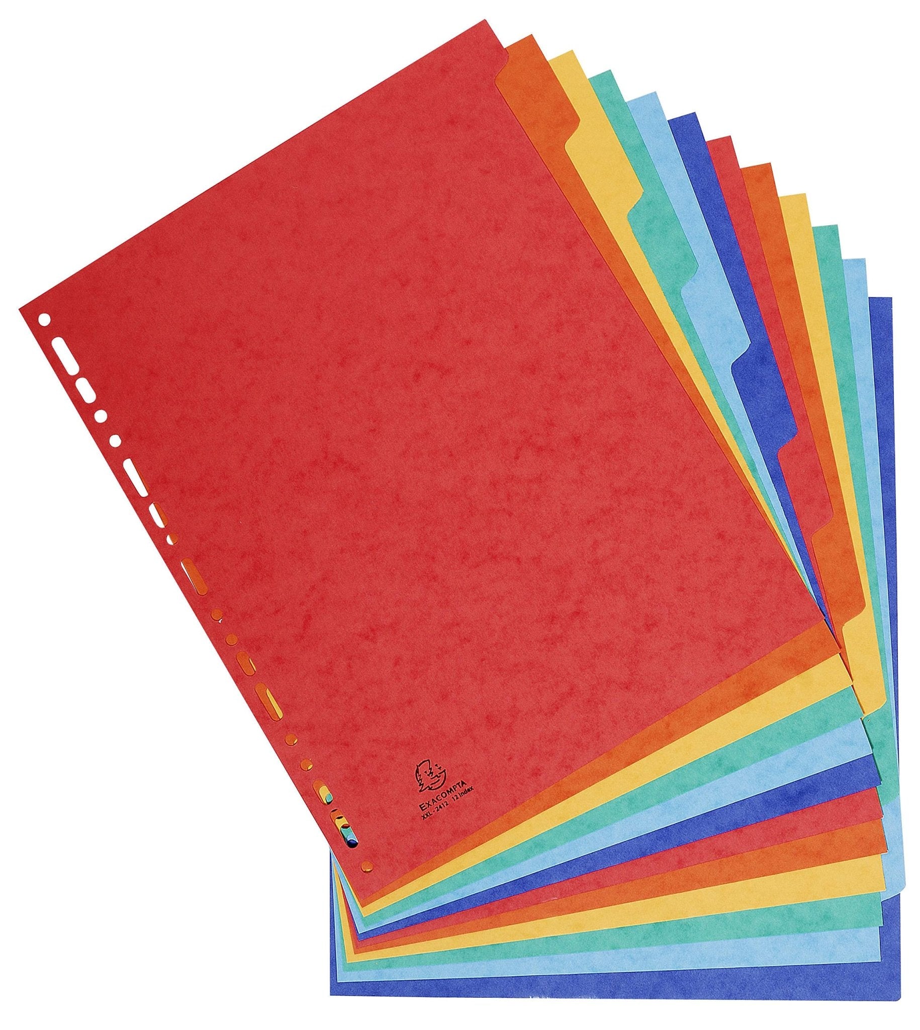 separadores de carpetas con 12 divisiones de colores