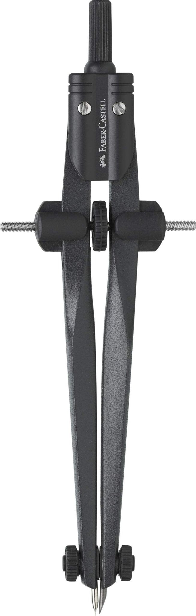 FABER - CASTELL 174530 - Compás de ajuste rápido Stream, Blackstone, juego de compases con piezas de repuesto y minas para compás – para oposiciones – Material de estudio – OpoMarket