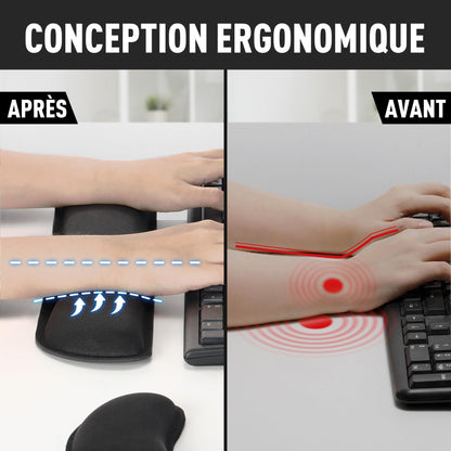 detalle de la espuma con memoria del reposamunecas gimars