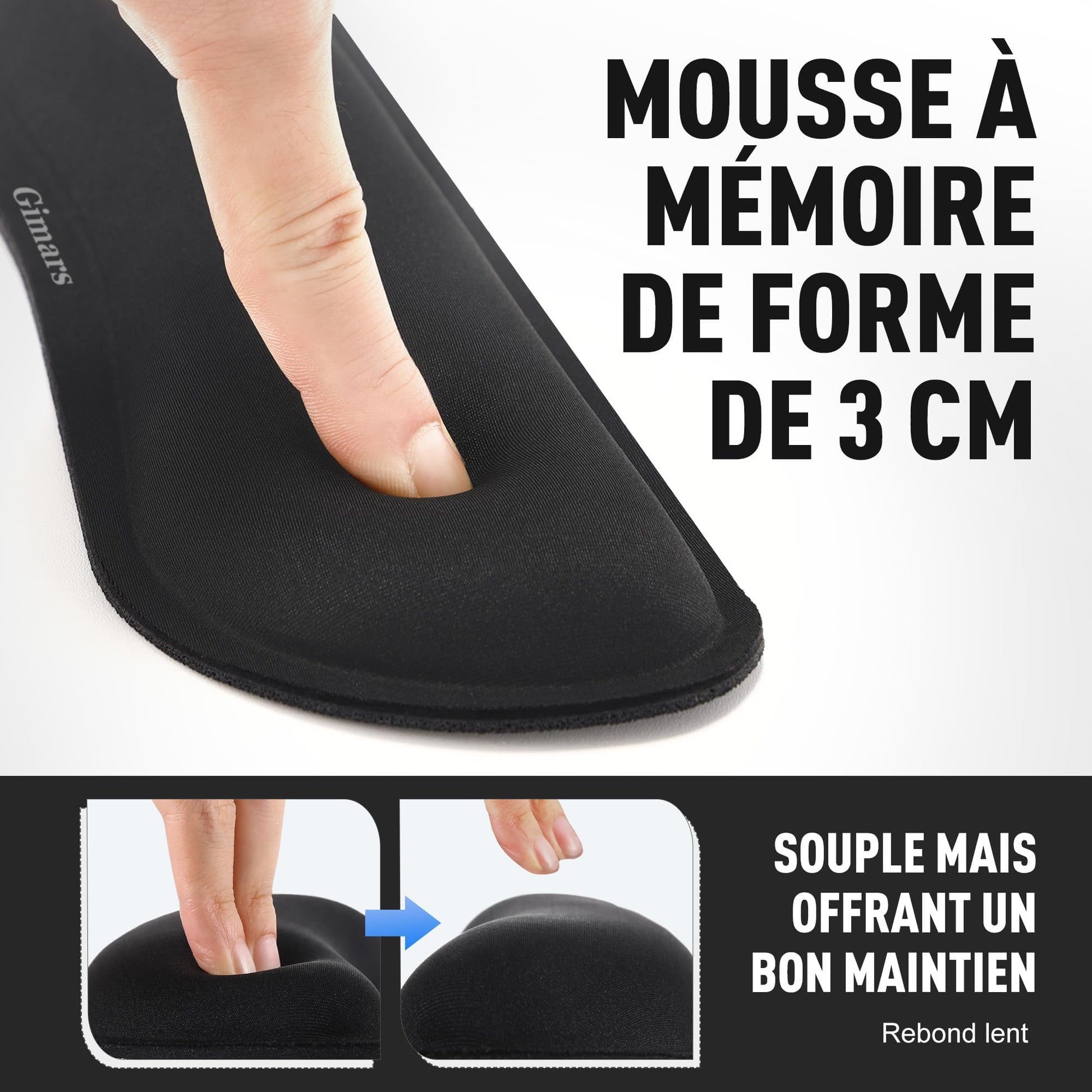 set reposamunecas teclado y raton negro sobre escritorio