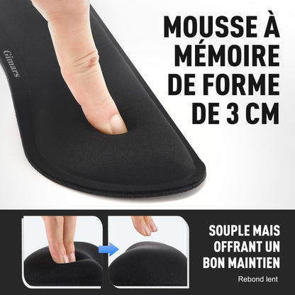 set reposamunecas teclado y raton negro sobre escritorio