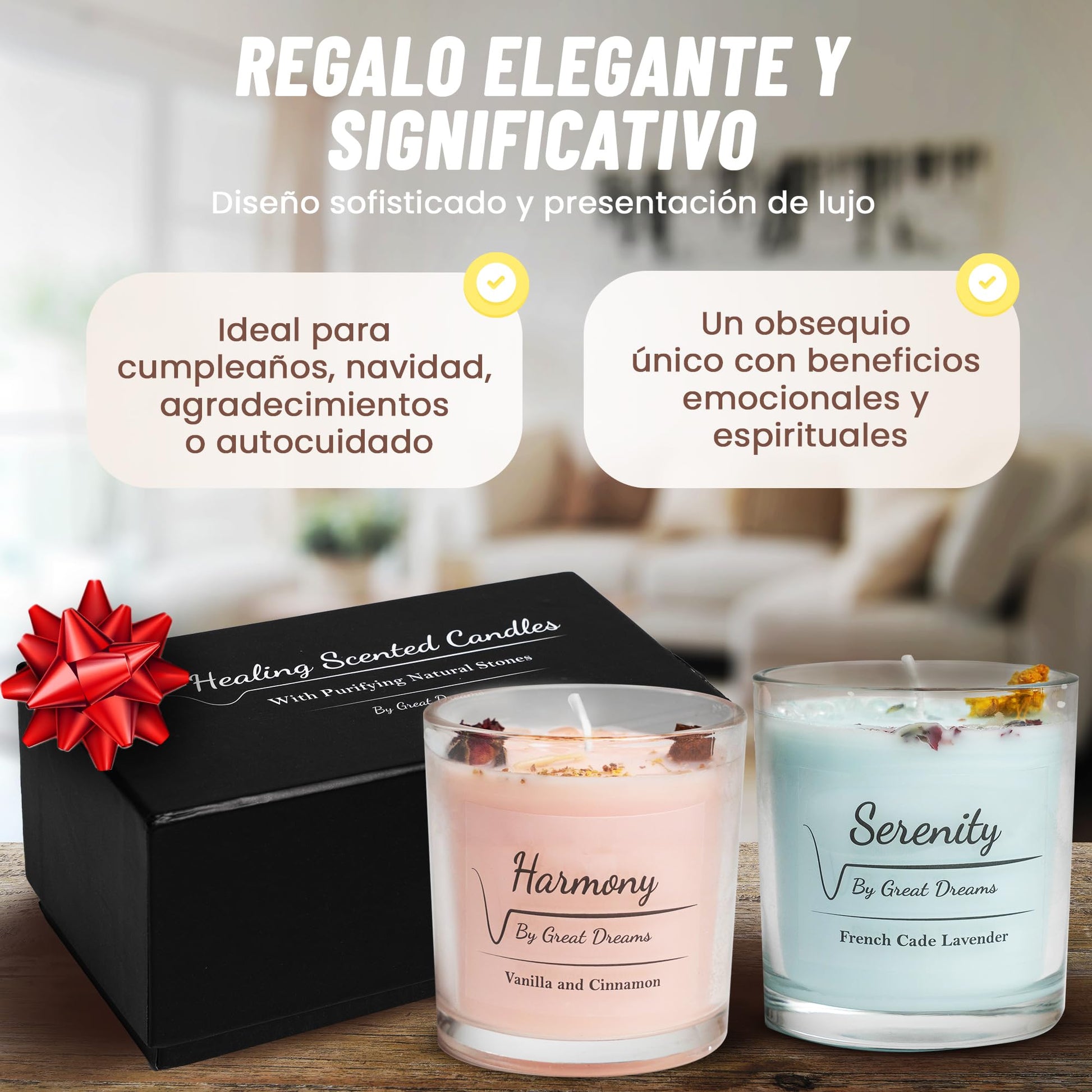 GreatDreams® Set 2 Velas Aromáticas Curativas con Piedras Naturales - Velas Decorativas Sin Parafinas y Hechas a Mano - Juego De Regalo De Vela Perfumada Para Mujer - Regalos Originales para Mujer. – para oposiciones – Material de estudio – OpoMarket