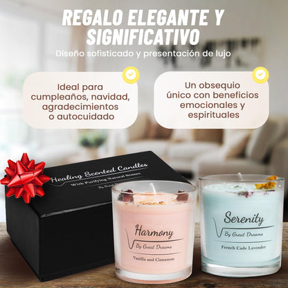 GreatDreams® Set 2 Velas Aromáticas Curativas con Piedras Naturales - Velas Decorativas Sin Parafinas y Hechas a Mano - Juego De Regalo De Vela Perfumada Para Mujer - Regalos Originales para Mujer. – para oposiciones – Material de estudio – OpoMarket