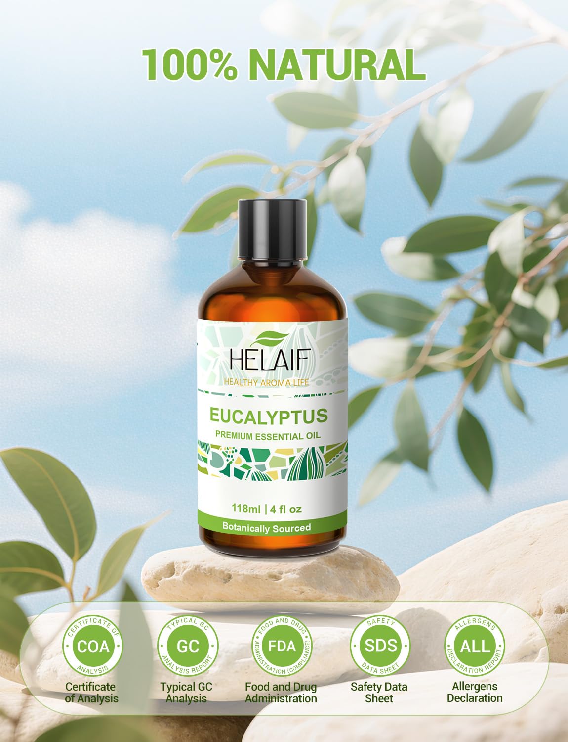 Aceite esencial de eucalipto para baño y ducha