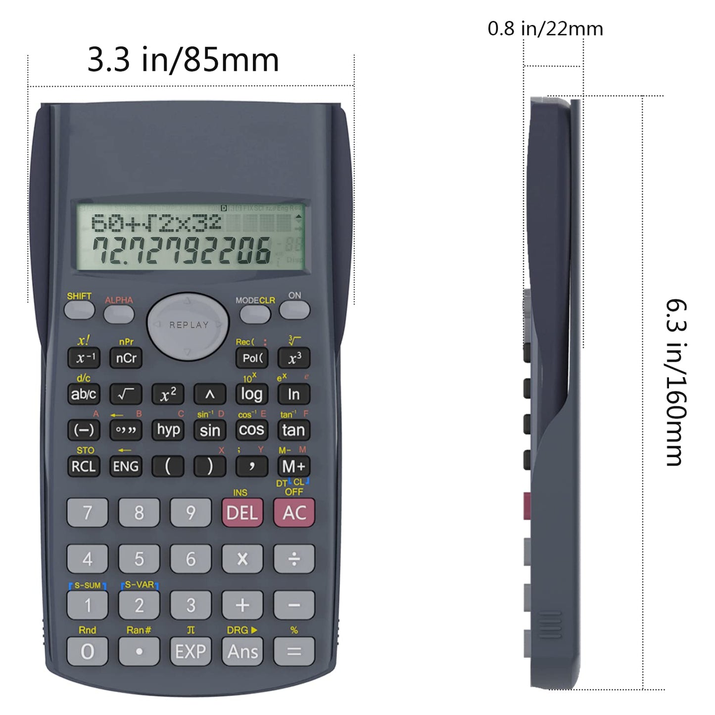 Helect H - 1002 - Calculadora Científica, 2 Líneas Muestran, Gris – para oposiciones – Material de estudio – OpoMarket