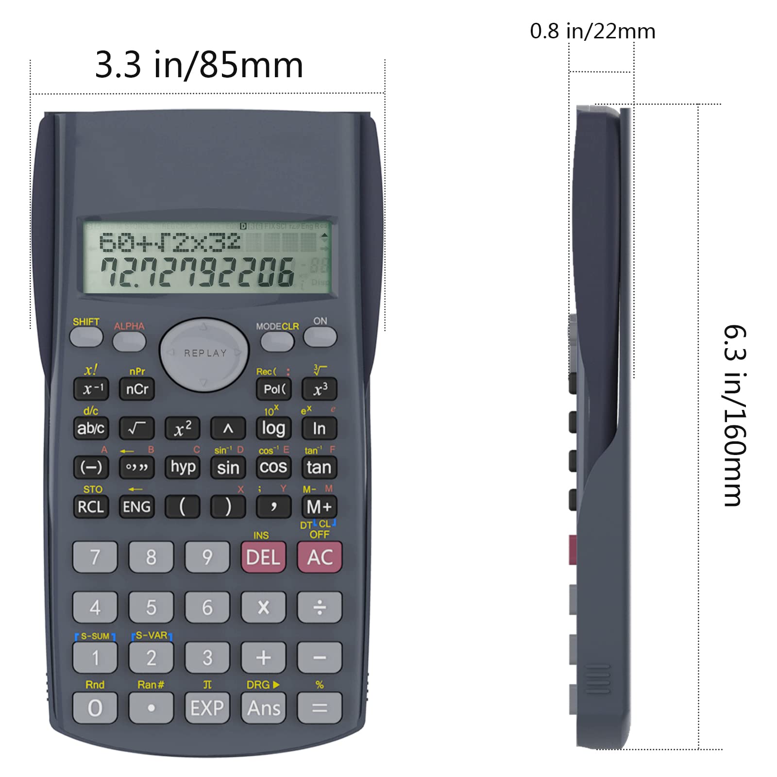 Helect H - 1002 - Calculadora Científica, 2 Líneas Muestran, Gris – para oposiciones – Material de estudio – OpoMarket