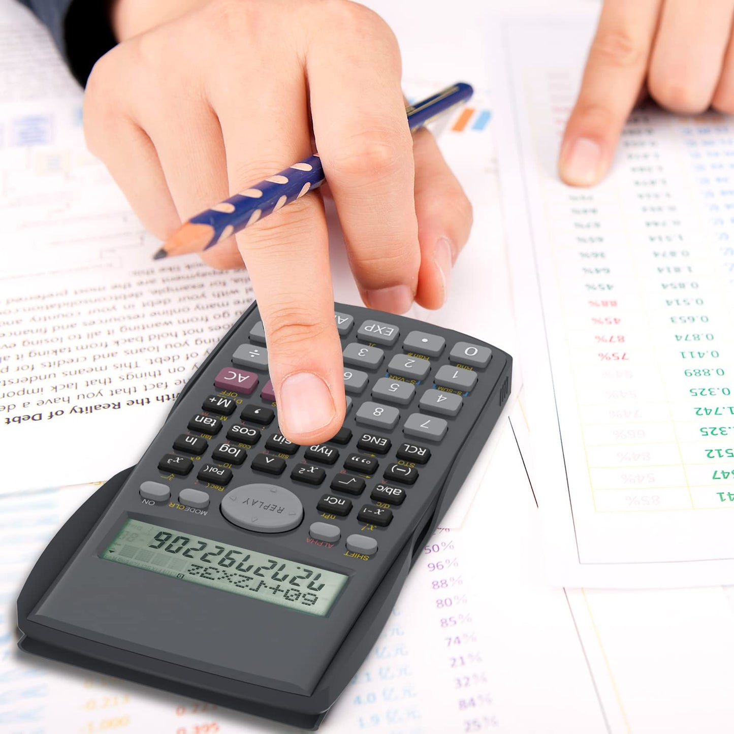 Helect H - 1002 - Calculadora Científica, 2 Líneas Muestran, Gris – para oposiciones – Material de estudio – OpoMarket