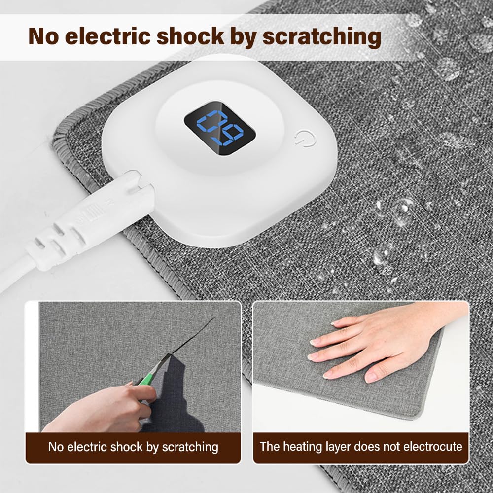 Hojalis Alfombrilla de Escritorio con Calefacción, Alfombrilla de Ratón con Calefacción, Alfombrilla de Ratón Calefactable, Alfombrilla Ratón Calefactable con 35–60℃ Niveles (Gris) – para oposiciones – Material de estudio – OpoMarket
