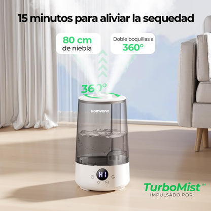 Homvana Humidificador Bebes Mocos y Tos, 3.6L Cool Mist 16dB Silencioso (SilentSpray), Top - Fill 34 Horas de Funcionamiento, con Bandeja de Aroma, BPA Free Bebés y Plantas, 7 Color Light, Sleep Mode – para oposiciones – Material de estudio – OpoMarket