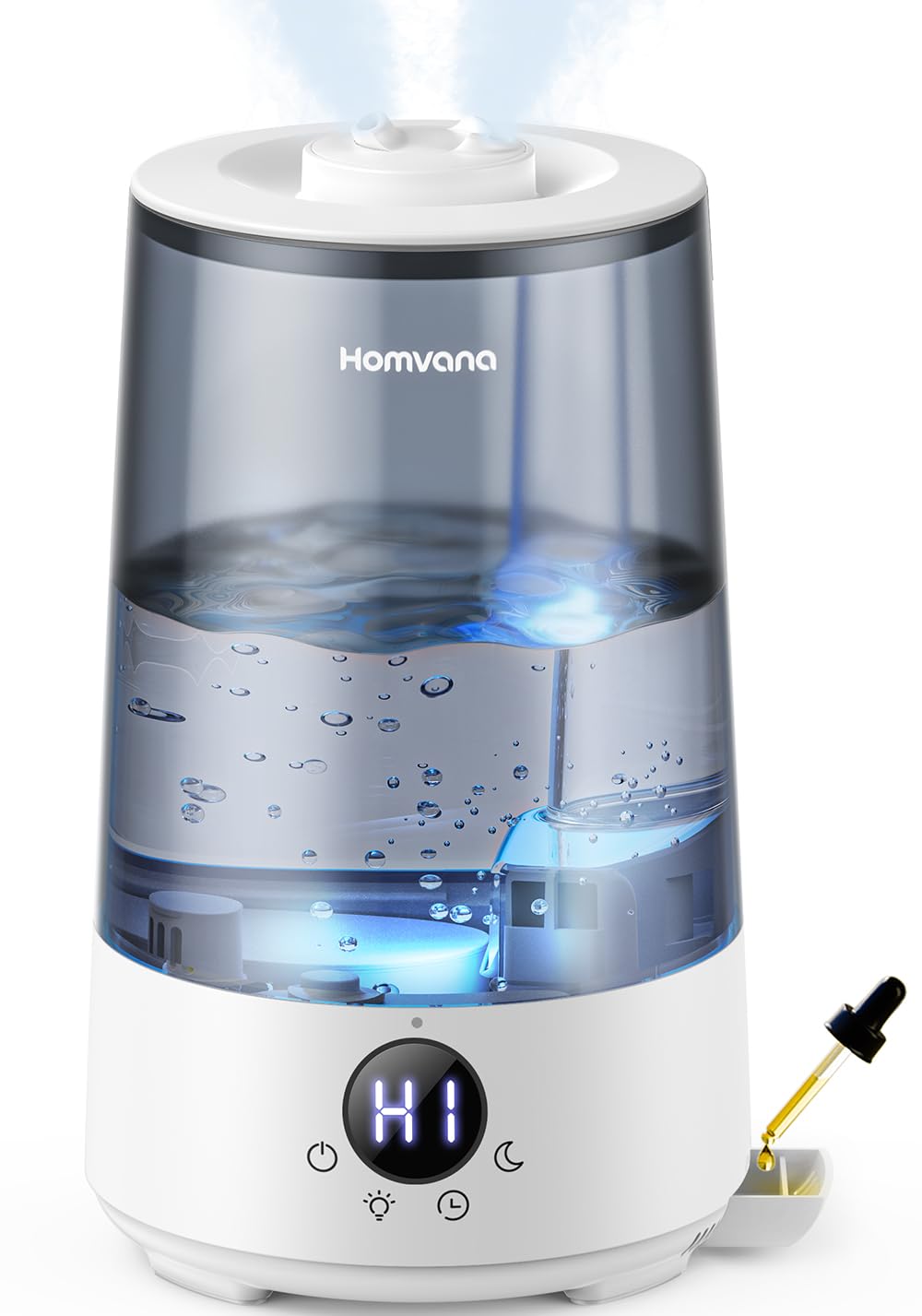 Homvana Humidificador Bebes Mocos y Tos, 3.6L Cool Mist 16dB Silencioso (SilentSpray), Top - Fill 34 Horas de Funcionamiento, con Bandeja de Aroma, BPA Free Bebés y Plantas, 7 Color Light, Sleep Mode – para oposiciones – Material de estudio – OpoMarket