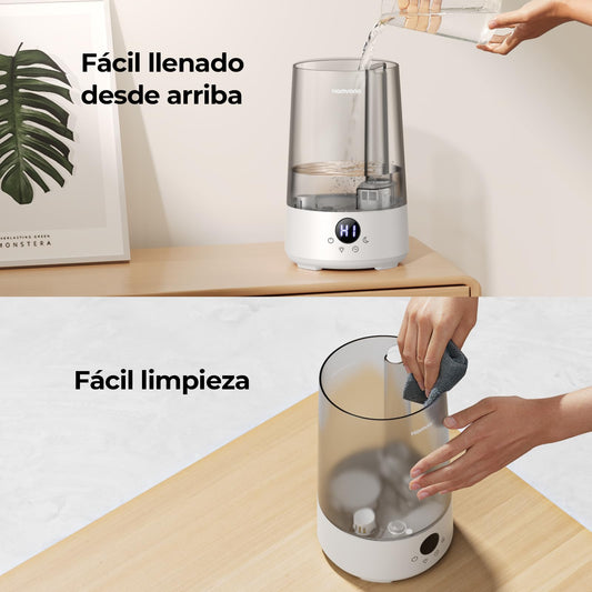 Homvana Humidificador Bebes Mocos y Tos, 3.6L Cool Mist 16dB Silencioso (SilentSpray), Top - Fill 34 Horas de Funcionamiento, con Bandeja de Aroma, BPA Free Bebés y Plantas, 7 Color Light, Sleep Mode – para oposiciones – Material de estudio – OpoMarket