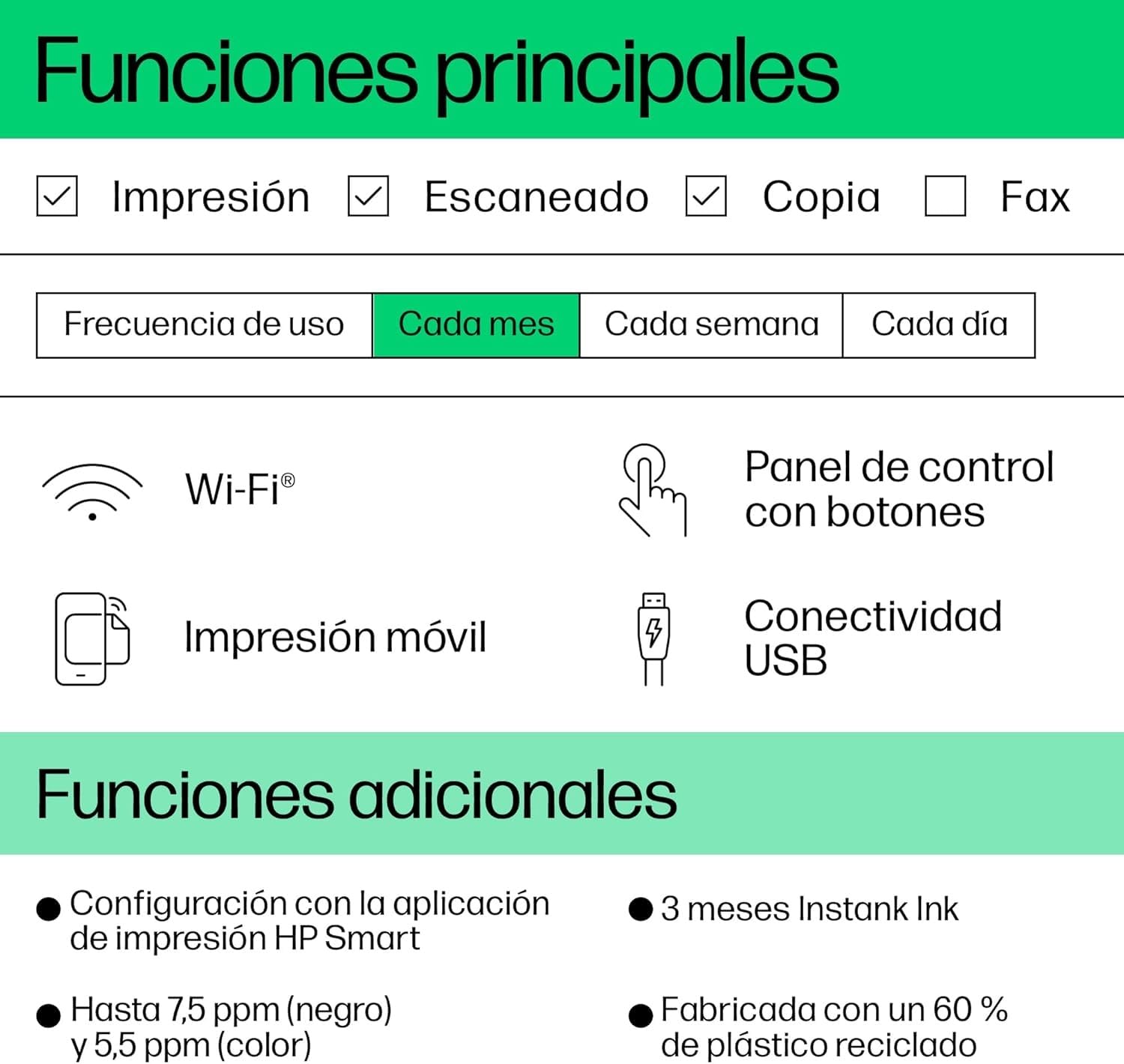 HP DeskJet 2820e 588K9B, Impresora Multifunción de Inyección de Tinta A4 a Color, Impresión a Doble Cara Manual, 7,5 ppm, Wi - Fi, Smart, 6 Meses de Instant Ink Incluidos, Blanca – Material de oficina para oposiciones – Material de estudio – OpoMarket