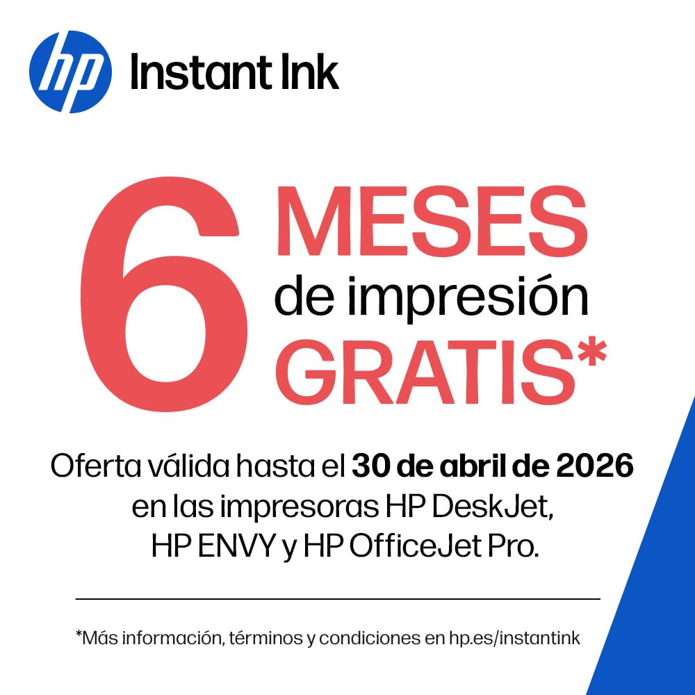 HP DeskJet 2820e 588K9B, Impresora Multifunción de Inyección de Tinta A4 a Color, Impresión a Doble Cara Manual, 7,5 ppm, Wi - Fi, Smart, 6 Meses de Instant Ink Incluidos, Blanca – Material de oficina para oposiciones – Material de estudio – OpoMarket