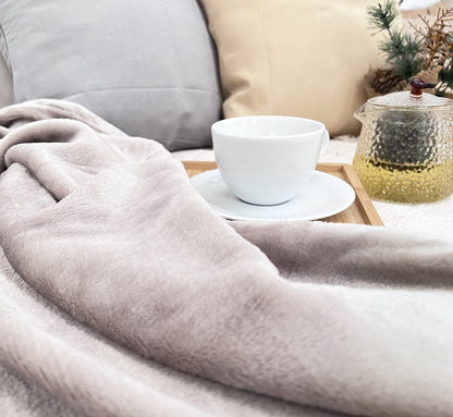 HTE Manta Microfibra para Cama Sofá y Sillón, Manta Polar Lisa de Tacto Suave Super Caliente para Adulto y Niño,Sin Arrugas (Beige, 130 x 160 cm) – para oposiciones – Material de estudio – OpoMarket