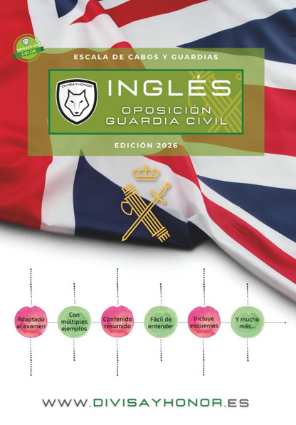 Libro examen inglés Guardia Civil impreso en color