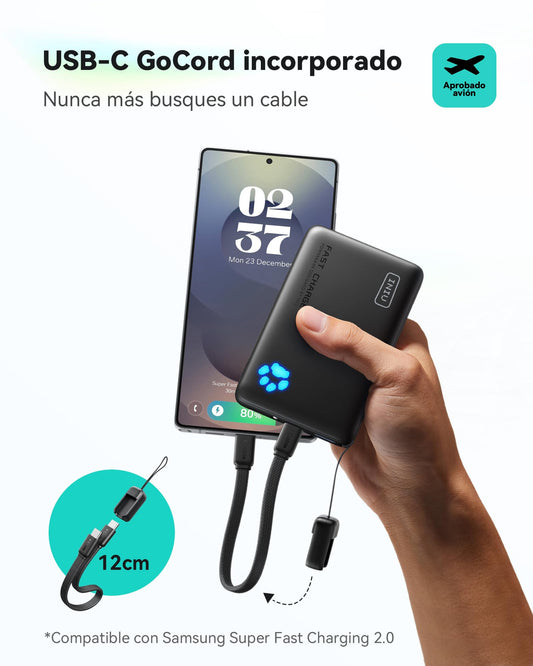 INIU Power Bank, 45W PD3.0 El Más Ligero 10000mAh Bateria Externa, Carga Rápida USB C Input & Output Bateria Portatil con Linterna para iPhone 17 16 15 14 13 12 Pro Samsung S22 S21 S20 iPad Airpods – para oposiciones – Material de estudio – OpoMarket