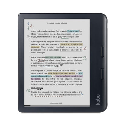 Kobo Libra Colour eReader | Pantalla E Ink Kaleido™ 3 de 7" | Temperatura del Color y Brillo Ajustables | Reducción luz Azul | eBooks y AudioBooks | Memoría 32 GB | Resistente al Agua | Negro – para oposiciones – Material de estudio – OpoMarket